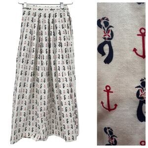 NEW vintage Talbots 80’s 90’s nautical themed skirt novelty print anchors size 4